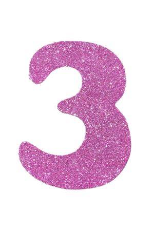 Eva Simli 3 Rakamı Pembe 10 cm