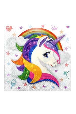 Beyaz Unicorn Peçete 20 Adet