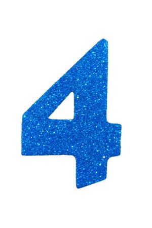 Eva Simli 4 Rakamı Mavi 10 cm