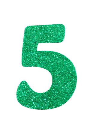 Eva Simli 5 Rakamı Yeşil 10 cm