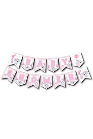 Fil Temalı Baby Shower Banner Pembe