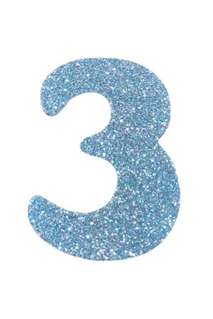 Eva Simli 3 Rakamı Turkuaz 10 cm