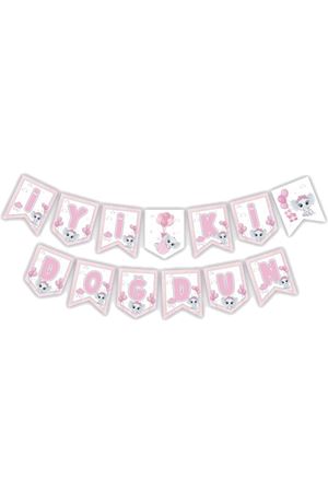 Fil Temalı İyi ki Doğdun Banner Pembe