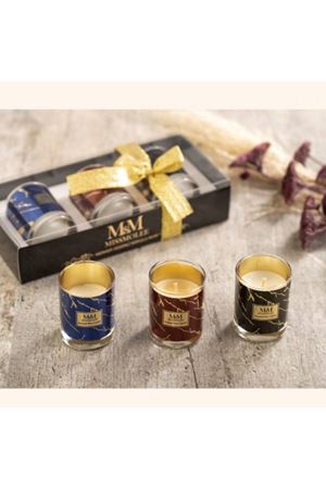 Mini Mermer Bardak Mum 3 Adet