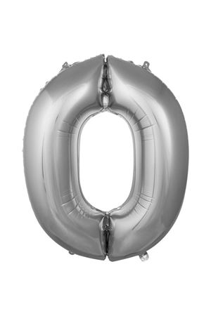 0 Rakam Folyo Balon Gümüş 76 cm