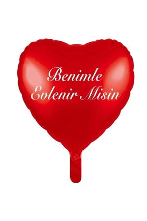 Benimle Evlenirmisin Kalp Folyo Balon