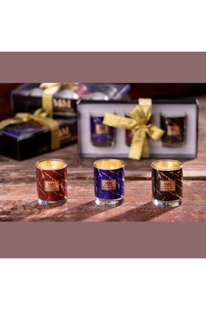 Mini Mermer Bardak Mum 3 Adet