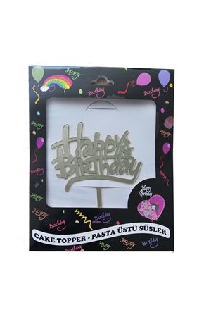 Dekoratif Happy Birthday Pleksi Gümüş
