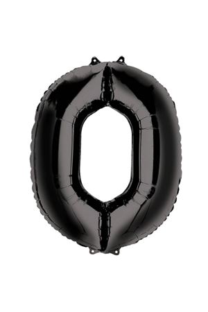 0 Rakam Folyo Balon Siyah 76 cm