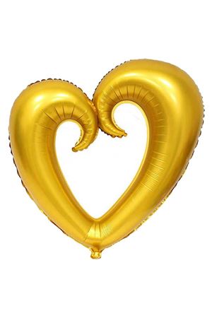 Boş Kalp Folyo Balon Gold 100 cm