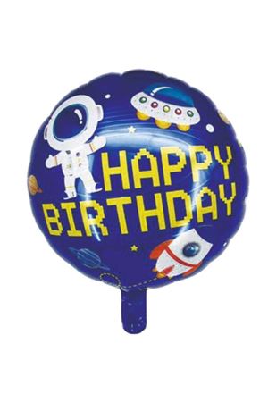 Uzay Temalı Happy Birthday Folyo Balon