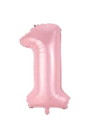 1 Rakam Folyo Balon Pembe 76 cm