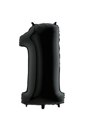 1 Rakam Folyo Balon Siyah 76 cm