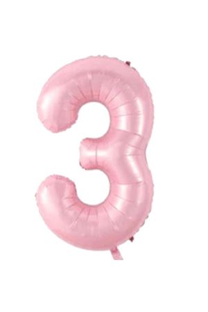 3 Rakam Folyo Balon Pembe 76 cm