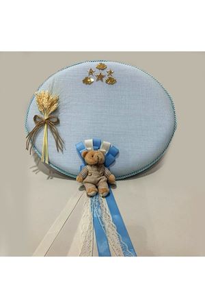 Bebek Kapı Süsü Başaklı Oval Mavi