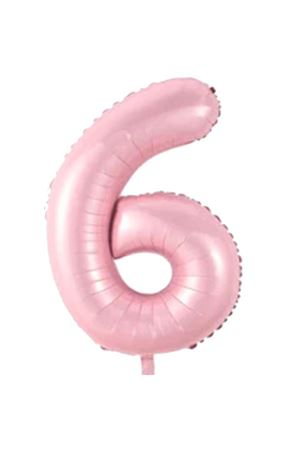 6 Rakam Folyo Balon Pembe 76 cm