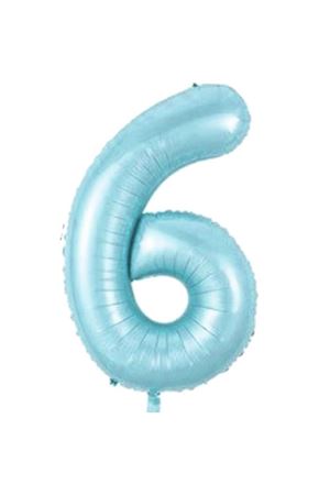 6 Rakam Folyo Balon Mavi 76 cm