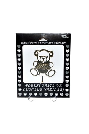 Ayıcık Happy Birthday Pleksi Gold