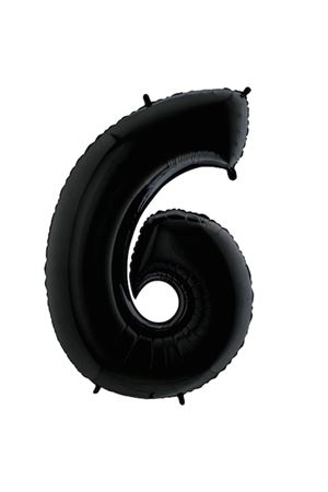 6 Rakam Folyo Balon Siyah 76 cm