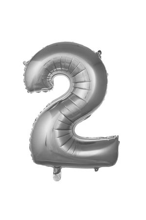 2 Rakam Folyo Balon Gümüş 76 cm