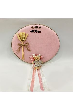Bebek Kapı Süsü Başaklı Oval Pembe