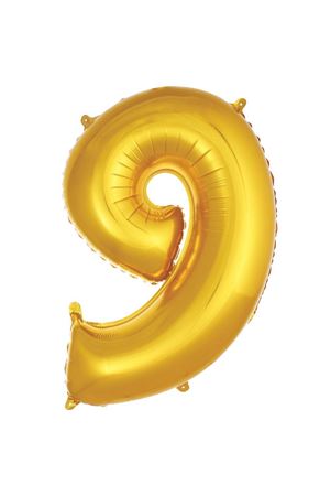 9 Rakam Folyo Balon Altın 76 cm