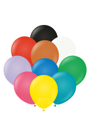 Retro Balon Karışık Renkler 12"-100'lü