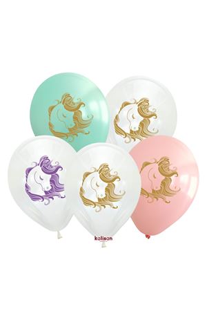 Unicorn Karışık Baskılı Balon Kalisan 12" 25'li