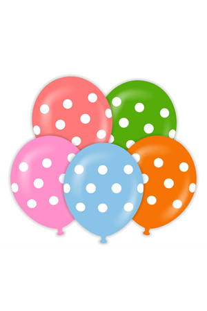 Puantiye Karışık Baskılı Balon Kalisan 12" 25'li