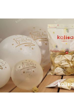 H.Birthday Gold Baskılı Balon Kalisan 12" 25'li