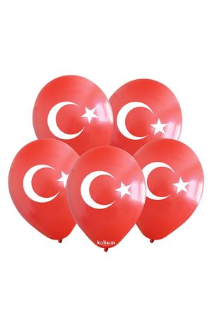Ay Yıldız Baskılı Balon Kalisan 12" 25'li
