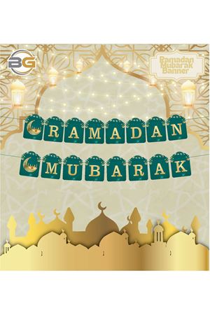 Banner Ramadan Mubarak Yeşil