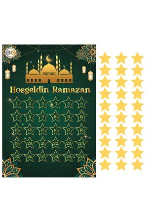 Ramazan Takvimi Stickerli Yeşil