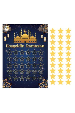 Ramazan Takvimi Stickerli Mavi