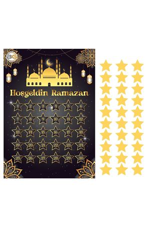 Ramazan Takvimi Stickerli Siyah