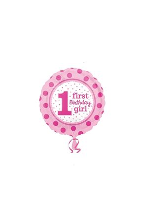 1 Yaş Yuvarlak Folyo Balon Pembe