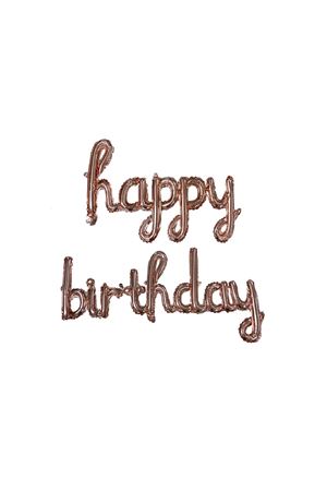 Happy Birthday El Yazılı Folyo Balon Rosegold