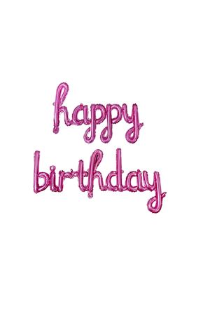 Happy Birthday El Yazılı Folyo Balon Pembe