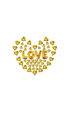 Love 49 Kalpli Set Folyo Balon Gold