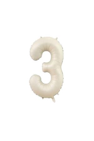3 Rakam Folyo Balon Krem 76 cm