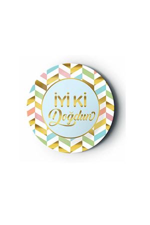 İyi ki Doğdun Yaldızlı Karnaval Gold Karton Tabak 8 Adet