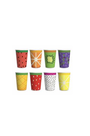 Meyve Temalı Karton Bardak 8 Adet