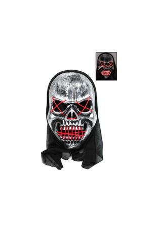 Işıklı Maske-22339 Astarlı Kurukafa Kırmızı Işıklı