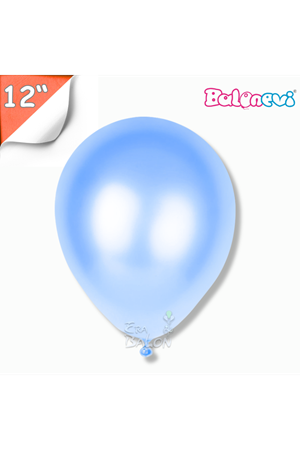 Balon Metalik Balonevi 12" Açık Mavi