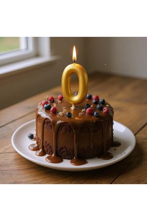 Parti Doğum Günü 0 Yaş Altın Rakam Mum