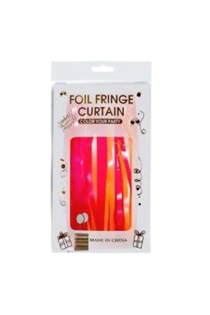 Metalize Arka Fon Perde Sarı Kırmızı