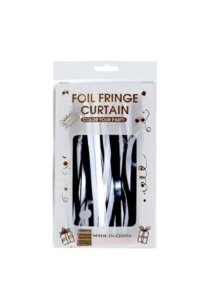 Metalize Arka Fon Perde Siyah Beyaz