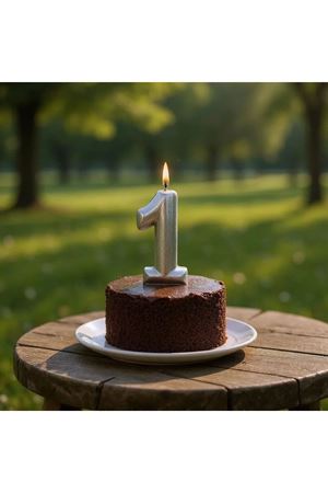 Rakam Mum 1 Yaş Gümüş