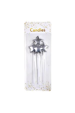 Pasta Mumu Çubuklu Yıldız 4'lü Gümüş