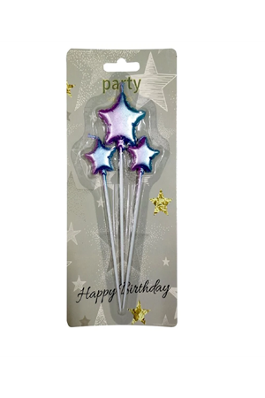 Pasta Mumu Çubuklu Yıldız 3'lü Gökkuşağı